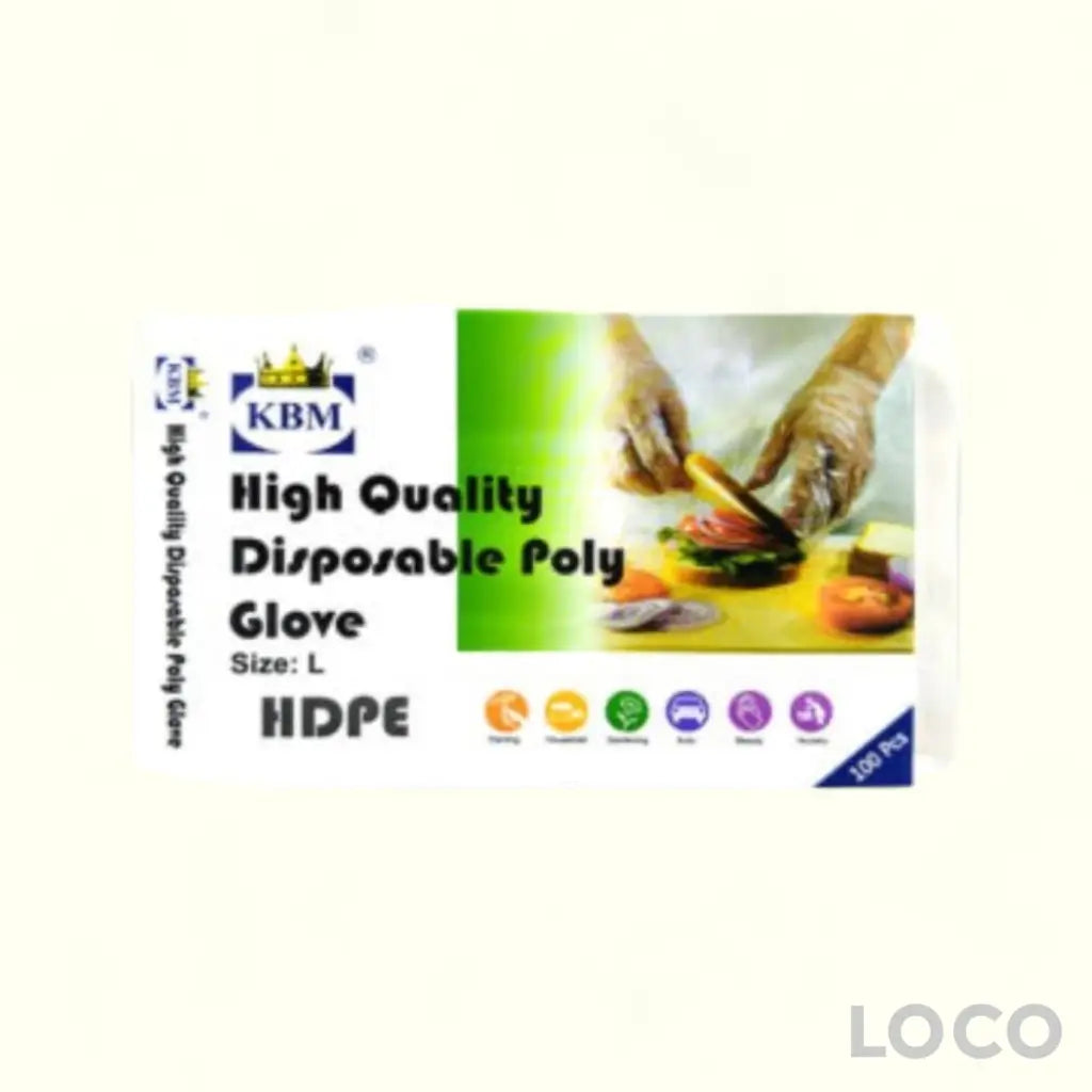 KBM Disposable Poly Glove 100S HDPE