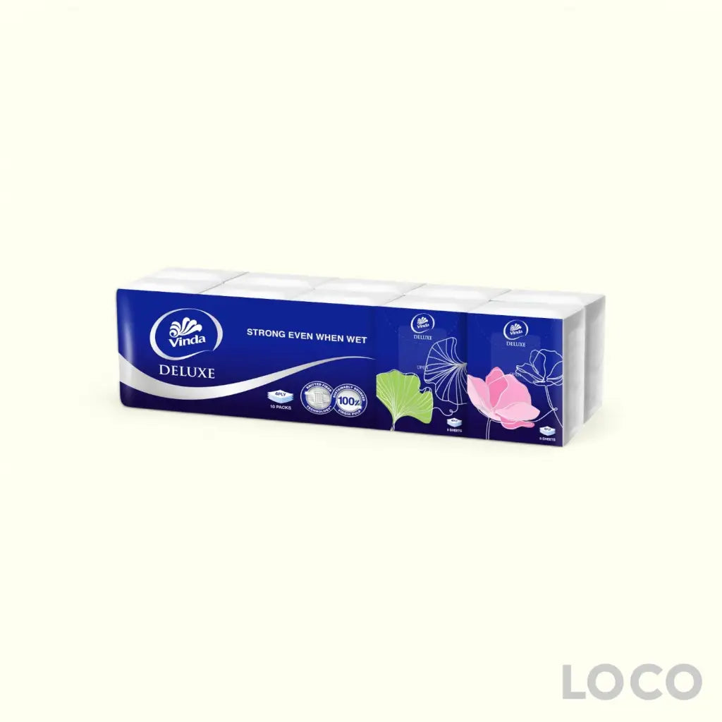 Vinda Hanky Tissue 4ply (10X8s) - Paper & Cotton