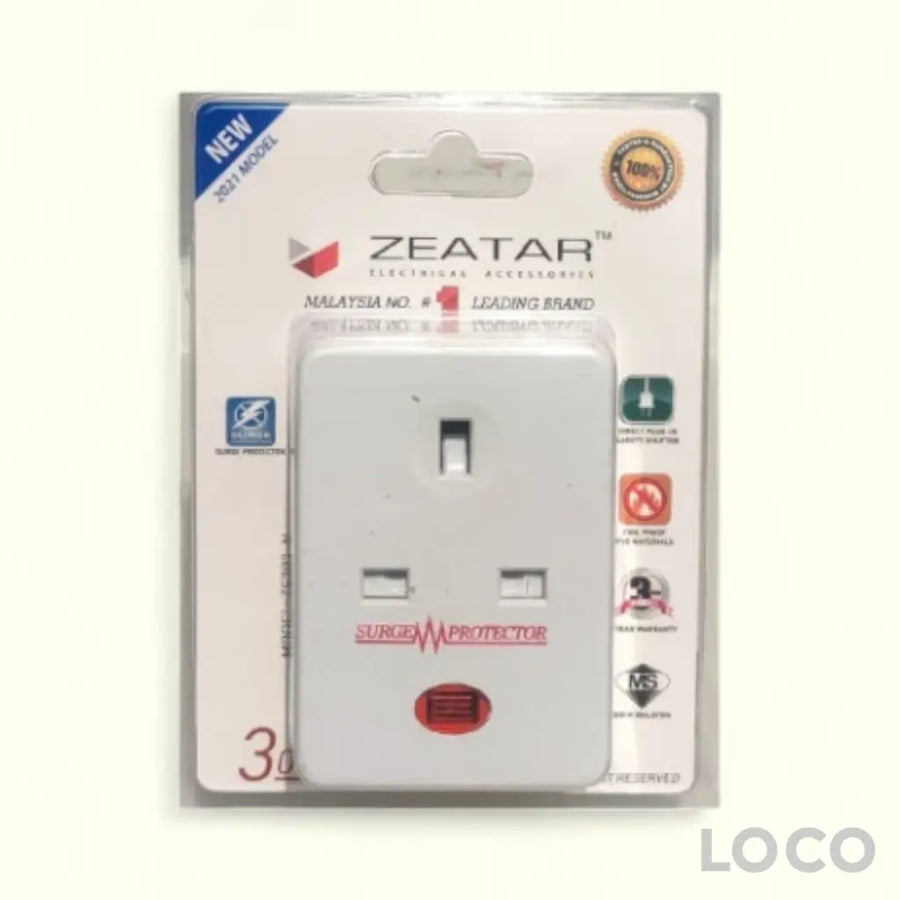 Zeatar Adaptor 3Pin 3 Way Neon Surge ZS703N