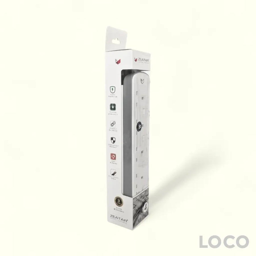 Zeatar Power Strip 4 Way 2M Z814